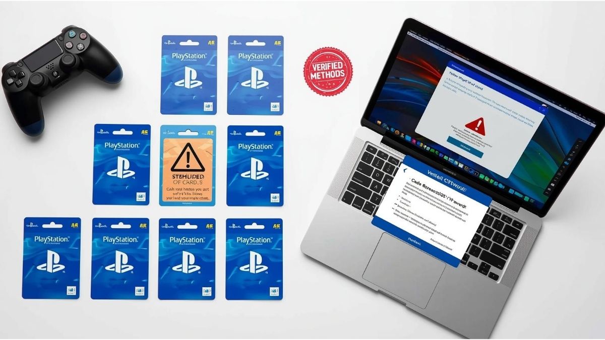 100 PSN gift card codes free — digital PlayStation codes collection and verified reward methods illustration.